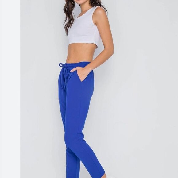 Casual royal blue joggers with pockets size large - Picture 2 of 6